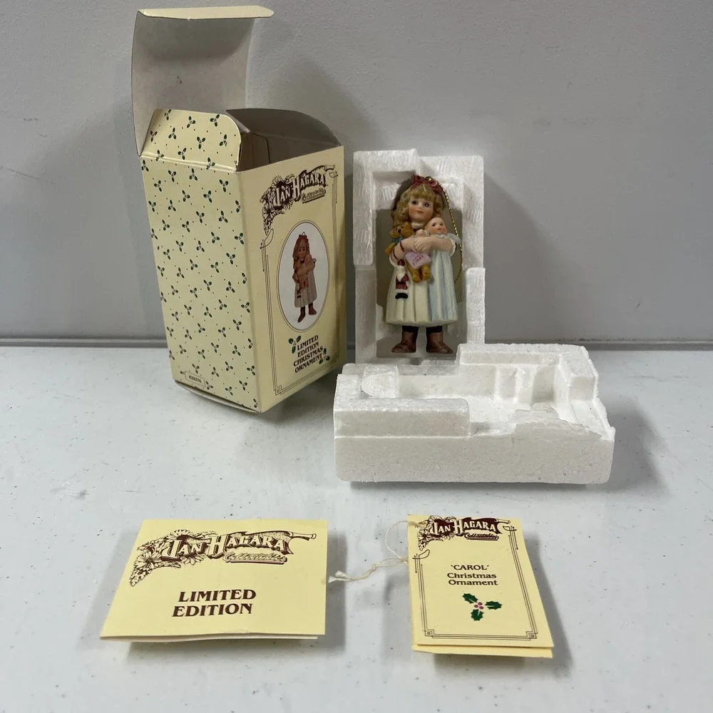 JAN HAGARA Ornament FIGURINE ~ CAROL ~ 1984 ~ Signed Christmas Girl